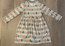 New Boutique Girl  s Size 4/5 Light Green  Red Christmas Dress Say  s  Ho Ho Ho  