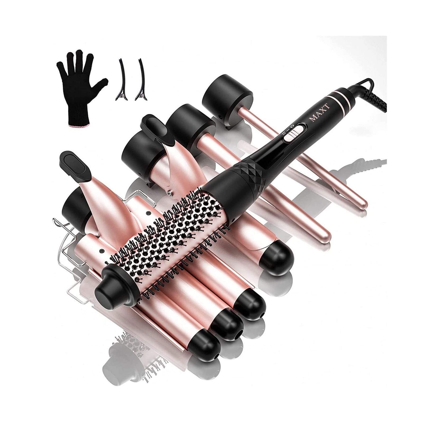 5-in-1 MAXT Interchangeable Curling Iron Wand Set with Triple Barrel Fast Shipping-image