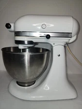 Vintage Hobart Kitchenaid K45 Tilt-Head Stand Mixer White Tested