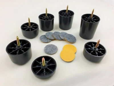 MARKENLOS Möbelfuß wahlweise + Filzgleiter Filz Möbelgleiter Polsterfuß Sesselerhöhung Ø50