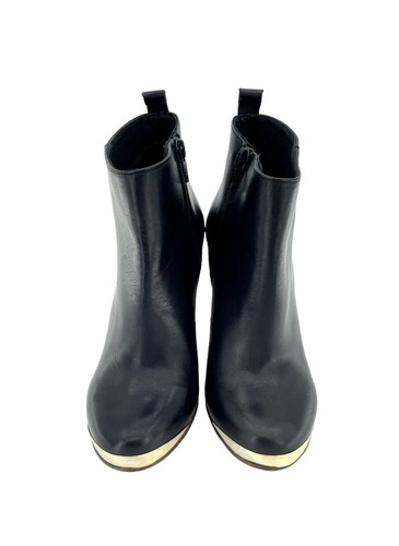 Topshop Boots Leather Ankle Boots Metal Plate Block Heel Boots SZ 36 EU New SH12 - Picture 3 of 12