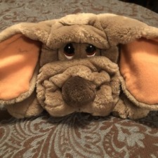 Vintage Russ Berrie Lubbable 489 Wrinkles Brown Puppy Dog Plush Stuffed Animal