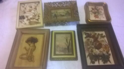 Beautiful Set of 6 Framed Floral and Native Mini Artworks  - Picture 1 of 12