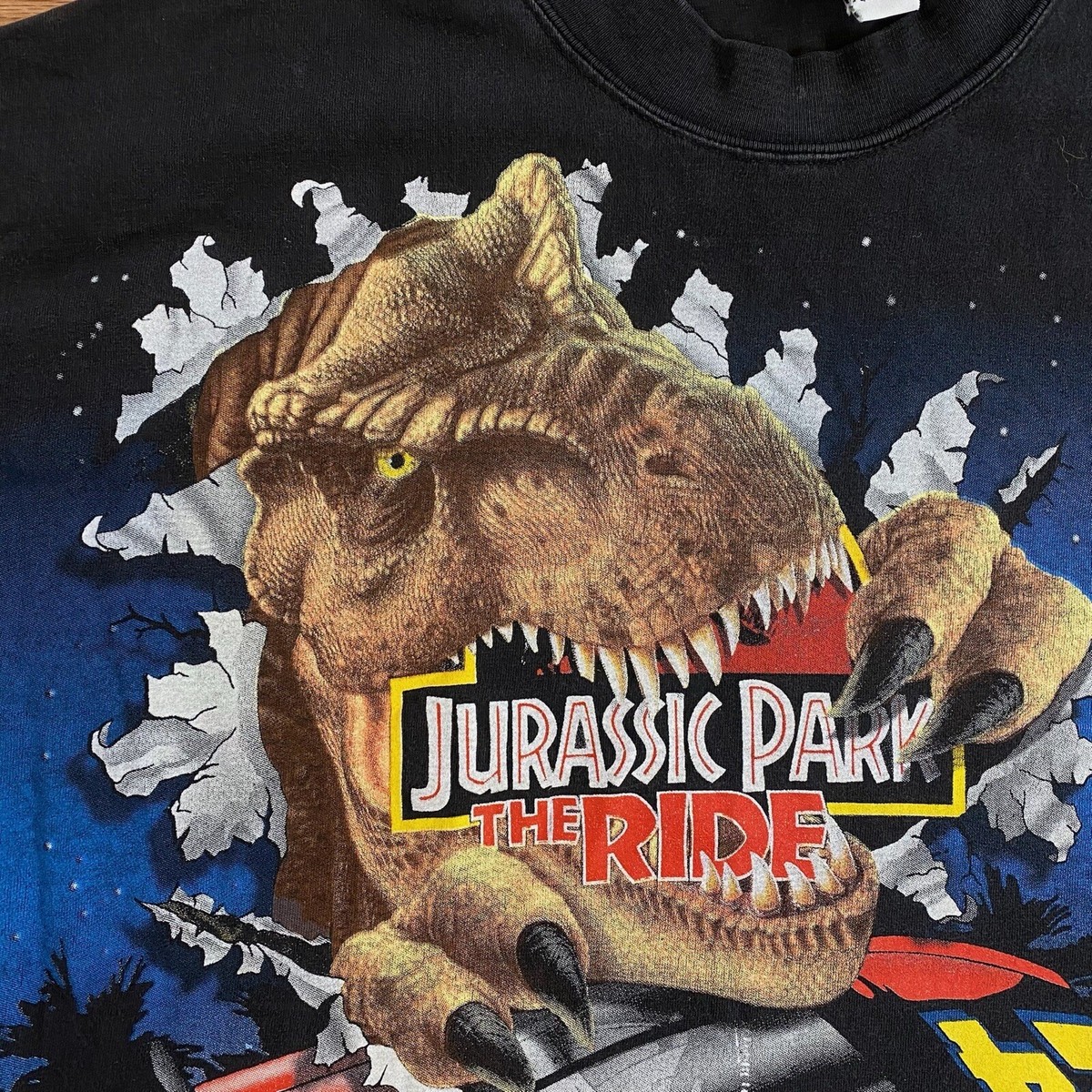 90s jurassic park t 総柄 激レア Vintage 1997 Nascar Jurassic Park Jeff Gordon All Over Print T