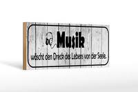 Holzschild Spruch 27X10 Cm Musik WäScht Dreck Des Lebens Deko Schild Wooden Sign