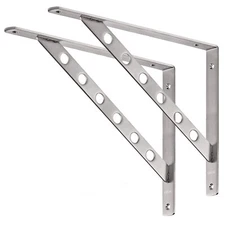 16 Inch Stainless Steel Shelf Brackets Heavy Duty Solid Shelf Support Max Load 