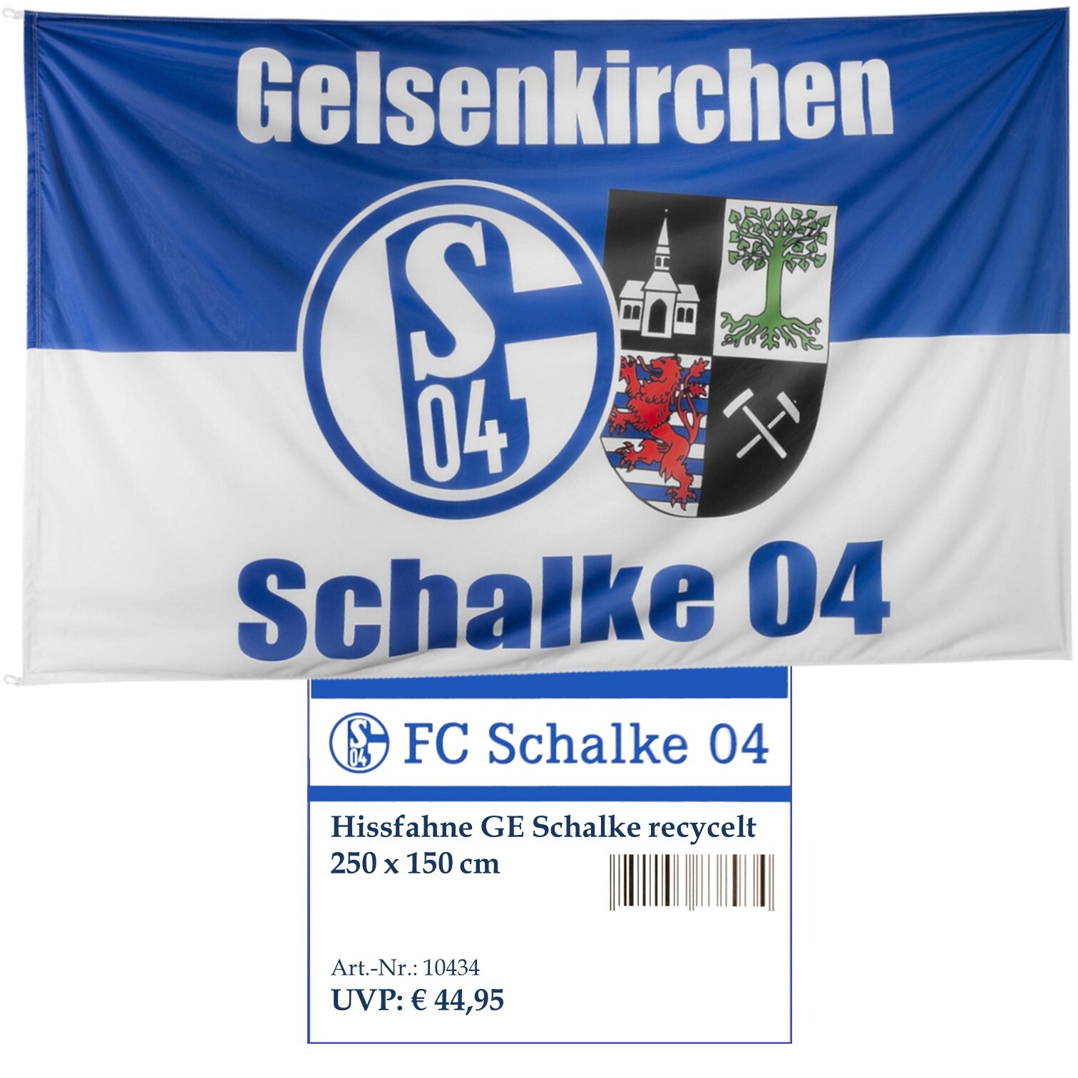 FC Schalke 04 Fahne 140x90cm - Königsblaue Fanflagge Mit Ösen