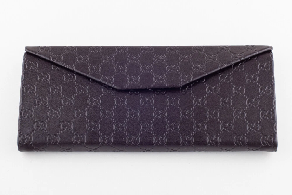 Gucci Vintage Gray Eyeglasses Sleeve/Case Soft Italy Vintage GUCCI GG Monogram canvas Leather Eyeglass Sunglass  main image 4