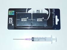 NOS Montblanc Blue Black Fountain Pen Ink Cartridges 2pk Filling Syringe 35110