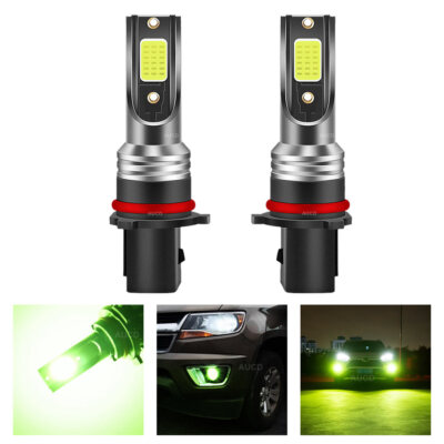 2x P13W PSX26W Lemon Green LED Headlight Fog Light Bulbs Truck Driving Fog Lamps