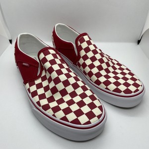 vans burgundy checkered