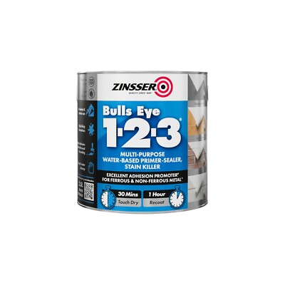 Zinsser - Bulls Eye 1-2-3 - Grundierung Versiegelung Farbe - 2,5L