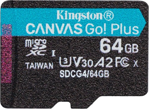 Carte mémoire Kingston MicroSD Canvas Go Plus 200 Mo/s (SDCG4) 64 Go 128 Go - Photo 2 sur 9