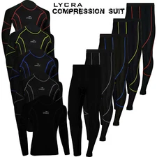 Mens Compression Winter Base Layer Under Full Suit Tights Shirt Pant Lycra S-XL