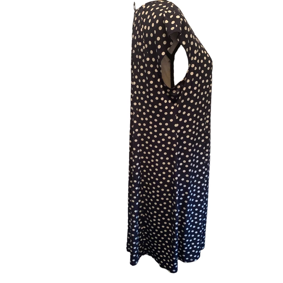 Vestido Gabby Skye Mujer 12 Azul Blanco Lunares Ajuste y Acampanado Manga Gorra Rodilla Foto 4 de 4