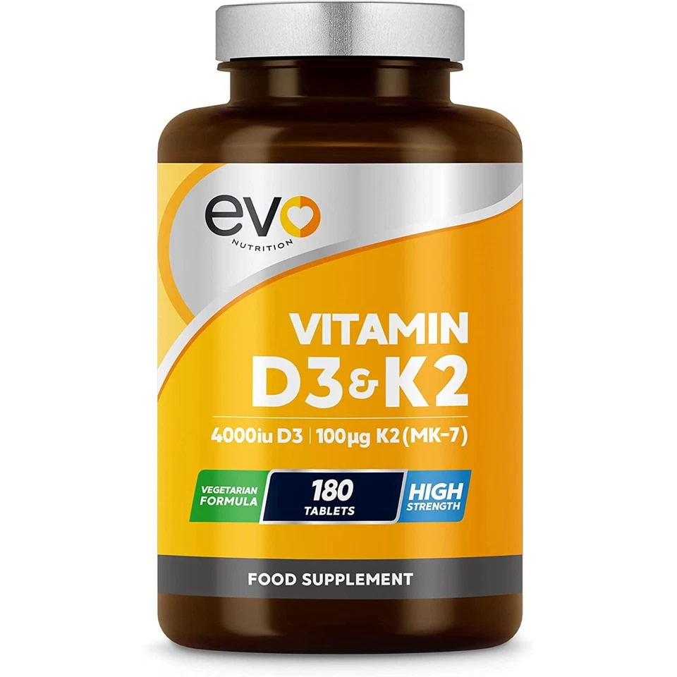 Vitamin D3 4000iu & Vitamin K2 100ug MK7 | 180 Vitamin D3 K2 Vegetarian Tablets