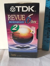 2-Pack TDK Revue Blank VHS Tape T-120 Premium Quality 6 hours New Sealed