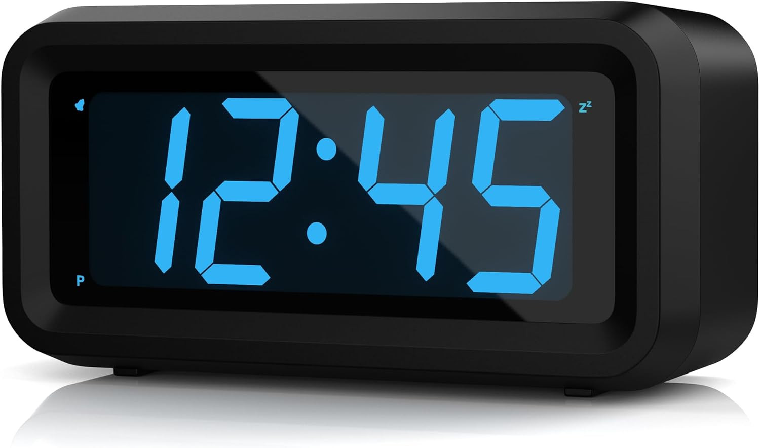 Alarm Clock, Digital Clock, Constantly 1.2'' LED Blue Digits Display, Battery Po