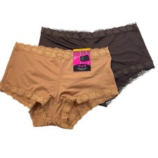 2 Pair Maidenform One Fab Fit Boy Short Panties Size S/5 Cinnamon  Cocoa 40760