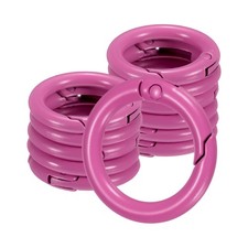 12-Pack Metal Spring O Rings, 5/8" Zinc Alloy Keyring Buckle Rose Red 