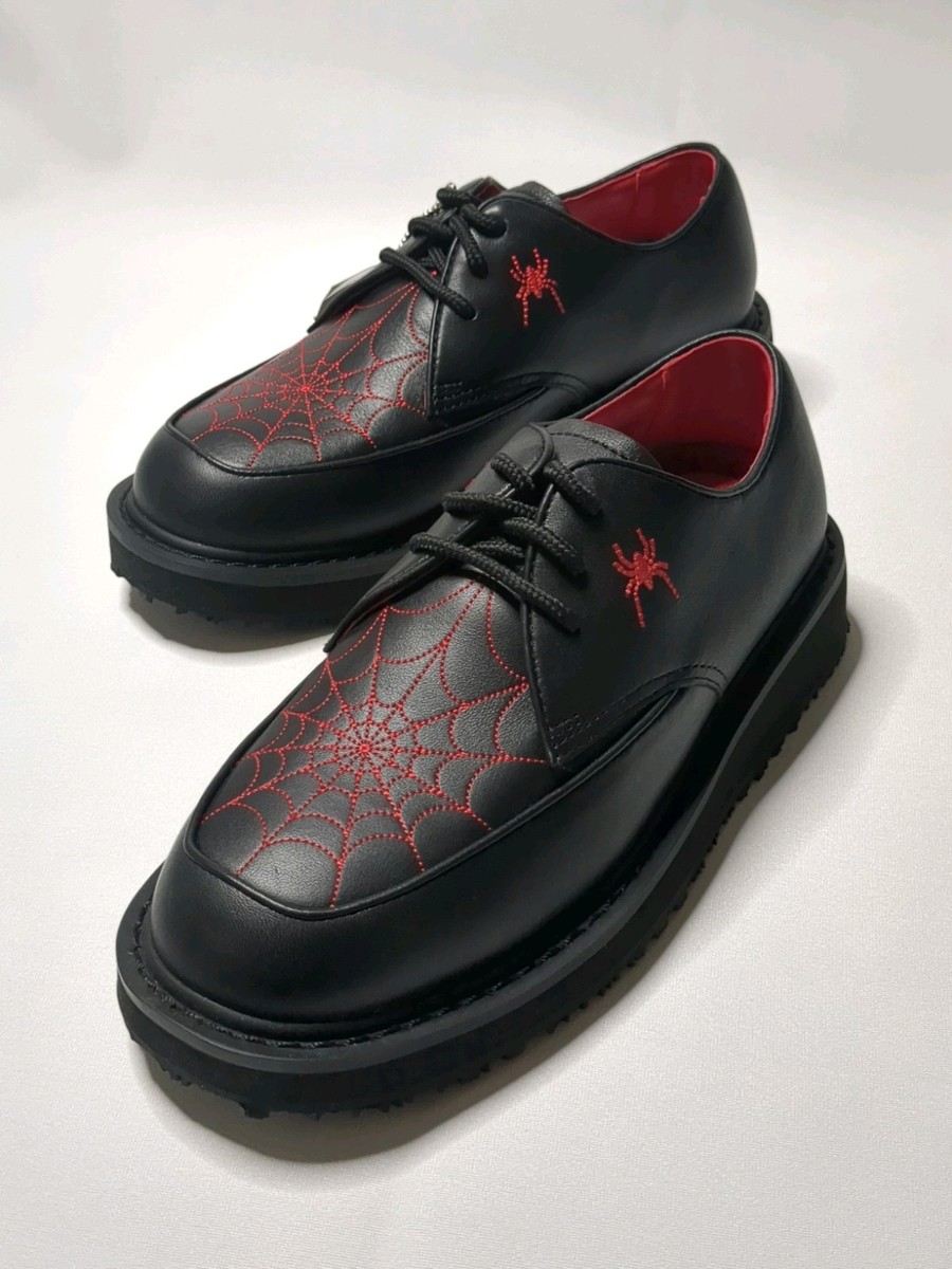 Black Red Spider Web Design Vintage Gothic Visual Kei Rockabilly