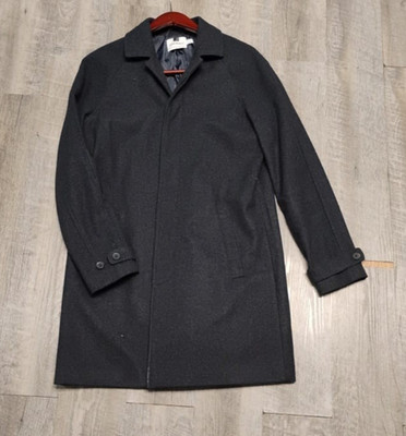 TOPMAN Wool-polyester  Blend Tailored Long Coat Jacket Size Medium dark gray