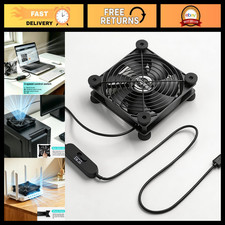 120mm USB Cooling Fan, 5V/12V, 3-Speed, Ultra Quiet 18dB, for PC  Router