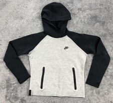 Nike Tech Fleece Funnel Hoodie Womens Large Gray Pullover Sweatshirt 617186-012