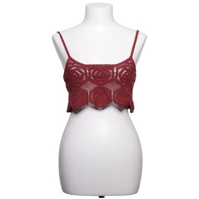 Zara, Crop Top, Größe: M, Rot, Baumwolle/Polyamid, Spitze, Damen #ZlJ
