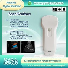 128E Wireless Ultrasound Color Doppler  3 in 1  Convex Linear Phased Array Probe