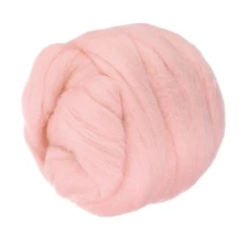 Wool Roving Yarn, 150G/5.3OZ Felting Wool Pure Roving Yarn, Light Pink