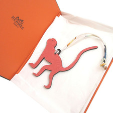 Herm s Petit H Monkey Epsom Leather Togo Pink Blue Bag Charm Keychain