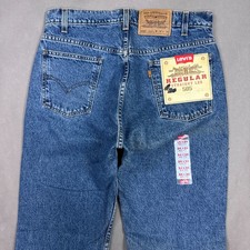 Vtg Levis Jeans Men 32x34 Blue 90s Orange Tab Made USA Dead Stock 505 Tag34x34