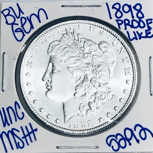 1898 BU UNCIRCULATED MORGAN SILVER DOLLAR AUTHENTIC U.S. MINT FREE SHIPPING 5292