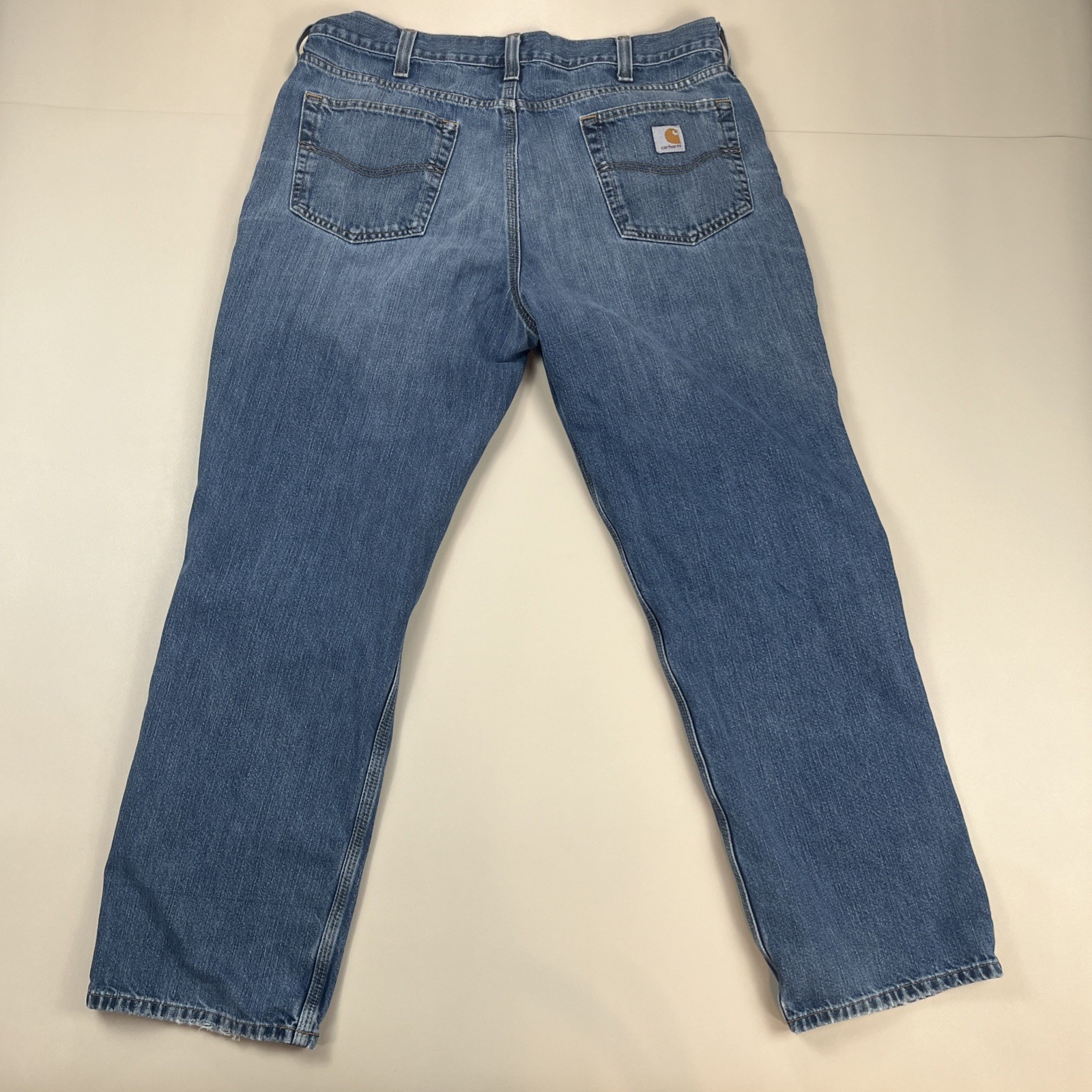 Carhartt Relaxed Fit Jeans Mens 38x32 Blue Workwear Lightly Distressed thumbnail 6