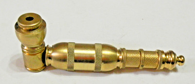 4 1/4'' Inch Metal Tobacco Smoking Pipe Real Brass Chamber Pipe Made In USA