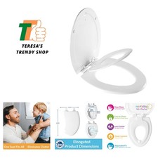 Innovative Toilet Seat with Built-In Potty Trainer  Slow-Close Lid   Elongated