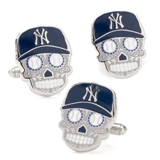 MLB New York Yankees Sugar Skull Cufflinks  Lapel Pin Gift Set