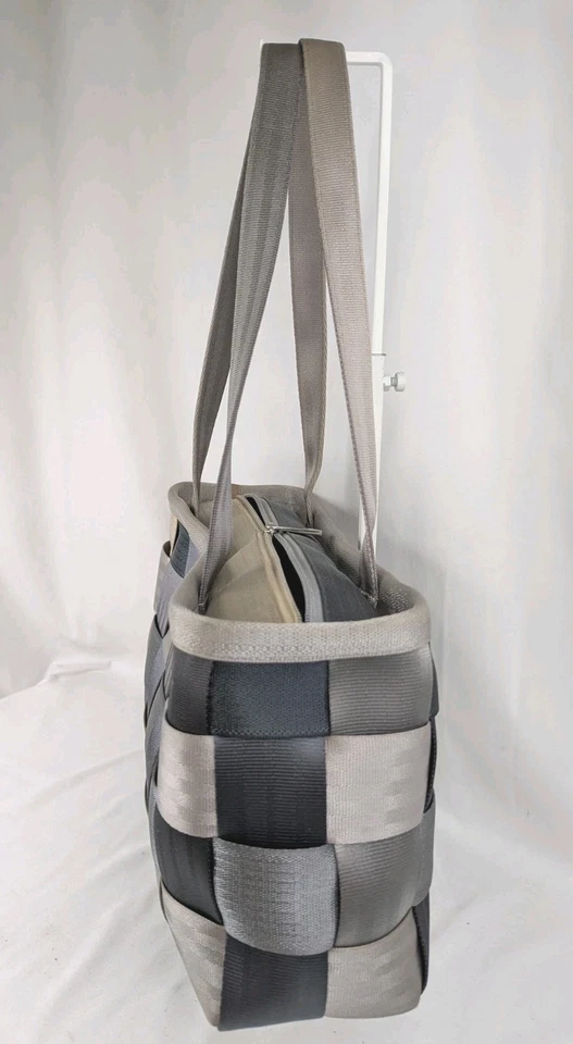 HARVEY'S Original Seatbelt Bag Gray Medium Tote Purse Handbag Double Top Handles - Image 2 of 4