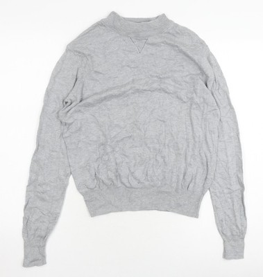 Warehouse Damen grauer Pullover mit Stehkragen Größe 12