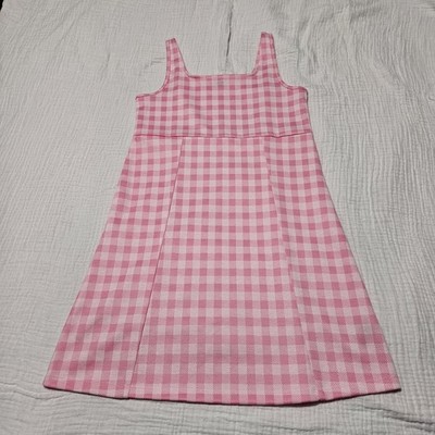 Old Navy Girls Pink Gingham Plaid Sleeveless Swing Dress Size XL (14/16) Soft