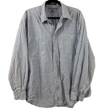 Tommy Hilfiger Blue Gingham Button Down Shirt Men s XL Long Sleeve