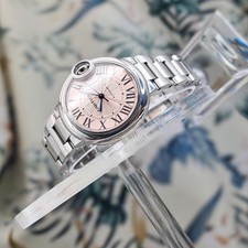 Cartier Ballon Bleu 33 Steel Pink Dial Watch WSBB0046 Full Set 6