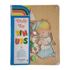 Vtg 50s Dolly Toy Co. Girl  Boy Praying w/ Dog Wall Decor Hanging Set NOS