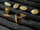 VICTORIAN ANTIQUE GF MIXED LOT SINGLE CUFF LINKS/COLLAR STUDS 1 ACRYLIC SET MISC — photo 2