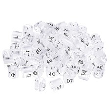Clothes Hanger Marker 4XL Fit 3.5mm Rod for Garment Color Coding Clear 100pcs