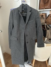 Zara Damenmantel Jacke Premium Qualität Wolle Grau Elegant Schick Größe XS