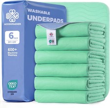 Accompagner Incontinence Bed Pads Washable Waterproof, Ultra-Absorbent Reusable