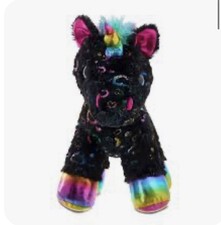 Unicorn Black Rainbow 14  Stuffed Plush Toy Celebrate Nwt