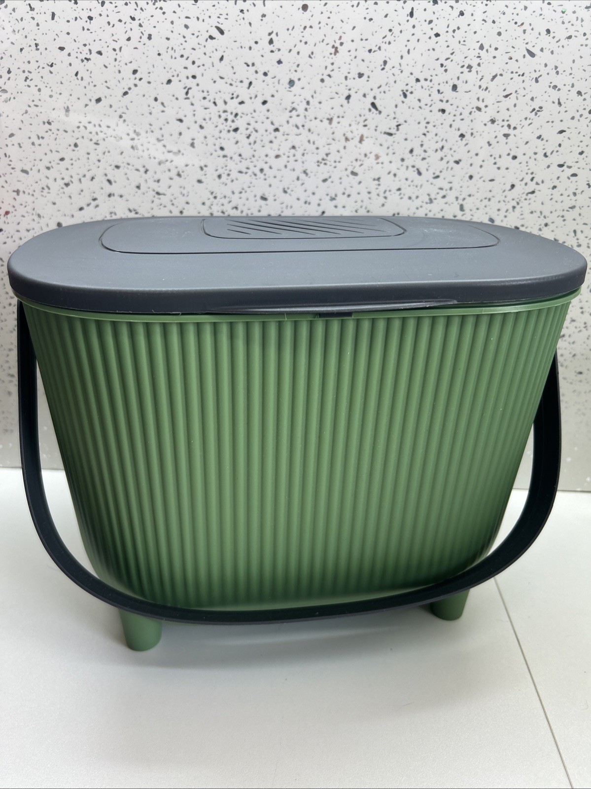 EDA Compost Bin 10L XXL Anti Odour Carbon Lid Filter - Green - Box & Lid Scruffy